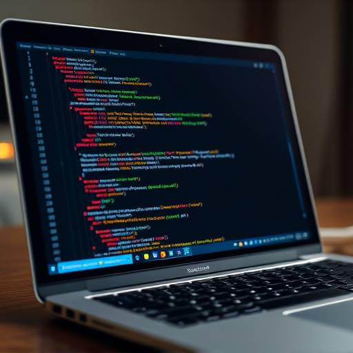 Laptop showing web development code