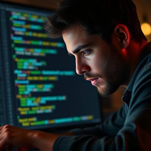 Person coding in Python