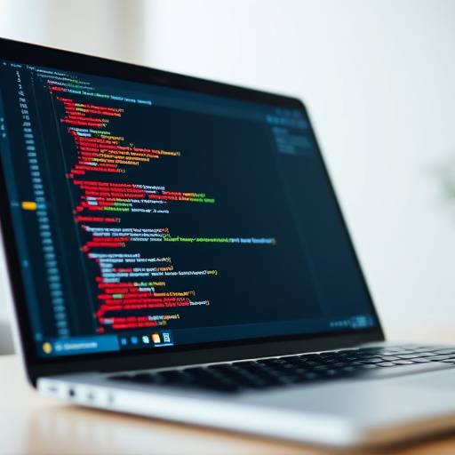 Web development code displayed on a laptop screen